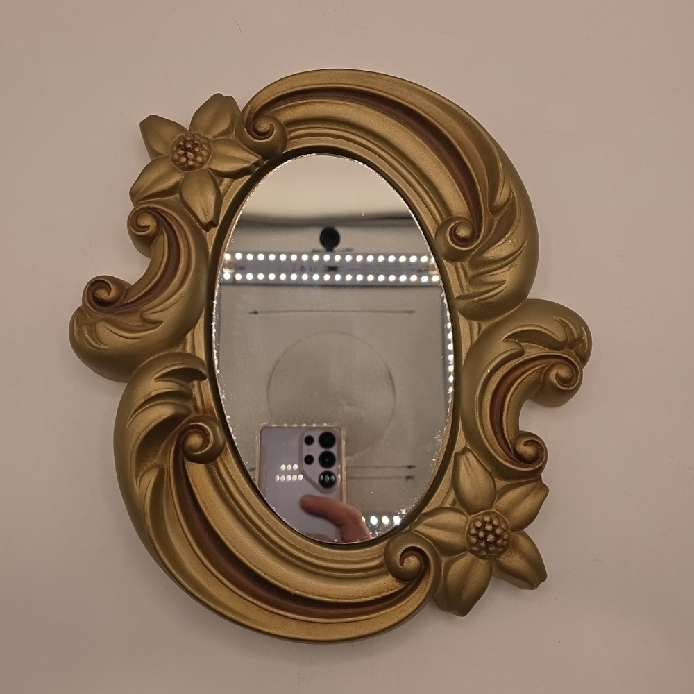Elegant Gold Floral Wall Mirror